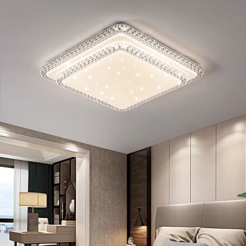 Square LED Ceiling Light Three-Color Changing Lamp 24 W