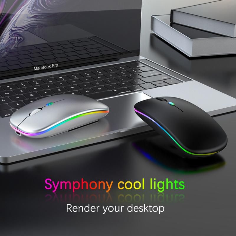 New Bluetooth Wireless Mouse with USB Rechargeable RGB Mise for Computer Laptop PC Macbook Gaming Mause Gamer 2.4GHz 1600DPI