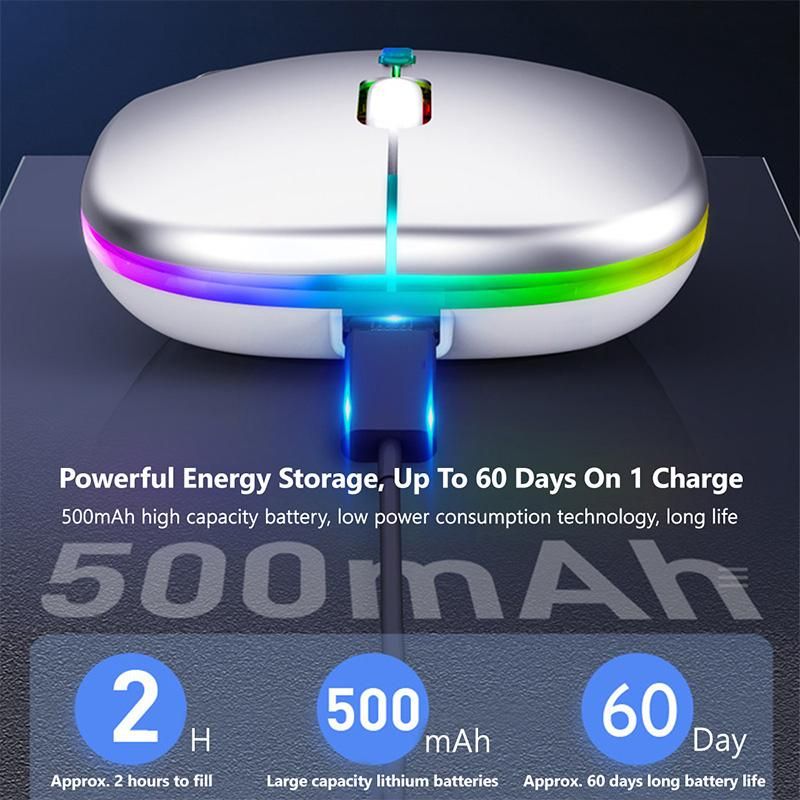 New Bluetooth Wireless Mouse with USB Rechargeable RGB Mise for Computer Laptop PC Macbook Gaming Mause Gamer 2.4GHz 1600DPI
