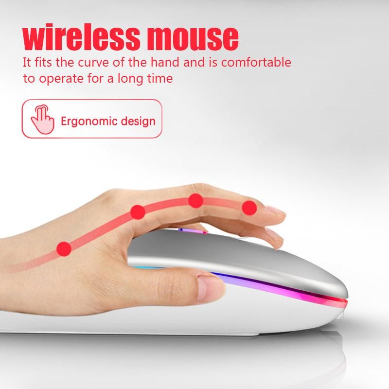 New Bluetooth Wireless Mouse with USB Rechargeable RGB Mise for Computer Laptop PC Macbook Gaming Mause Gamer 2.4GHz 1600DPI