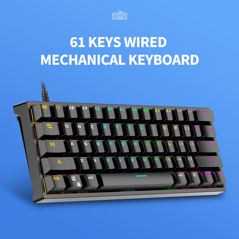 G101 61 Keys Wired Mechanical Keyboard RGB Backlight