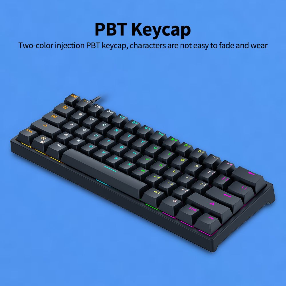 G101 61 Keys Wired Mechanical Keyboard RGB Backlight