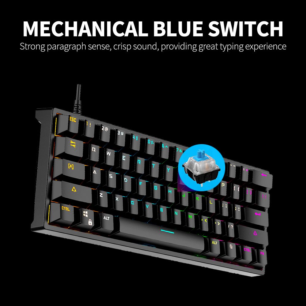 G101 61 Keys Wired Mechanical Keyboard RGB Backlight