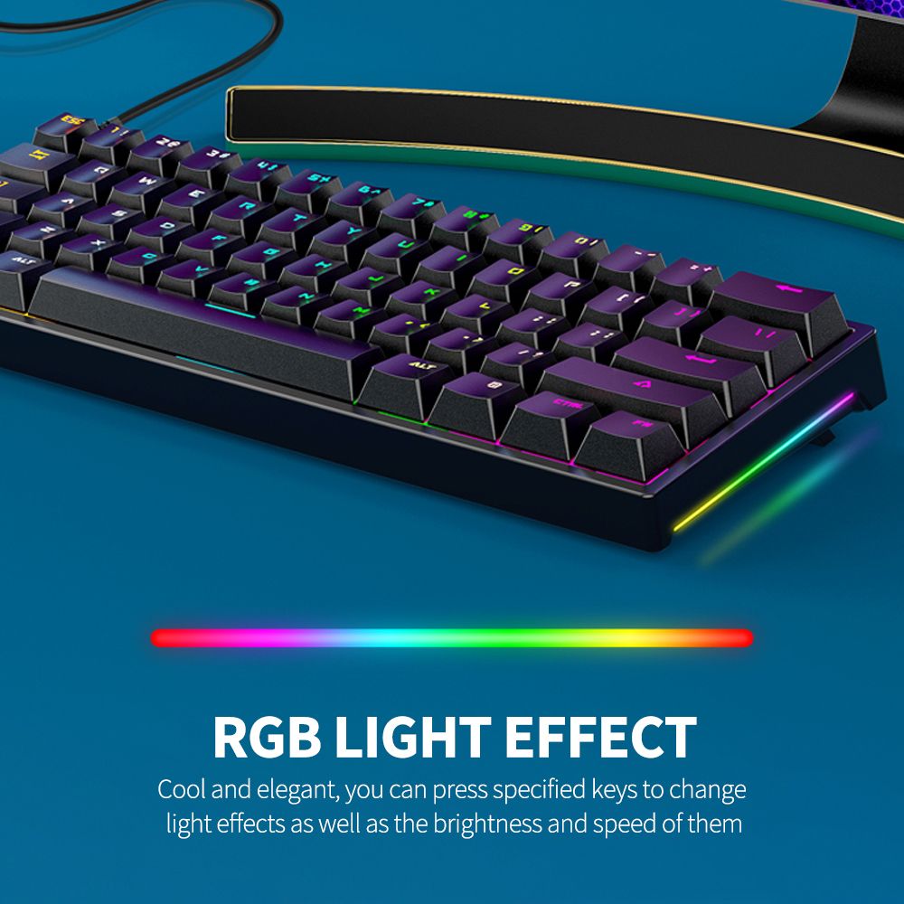 G101 61 Keys Wired Mechanical Keyboard RGB Backlight