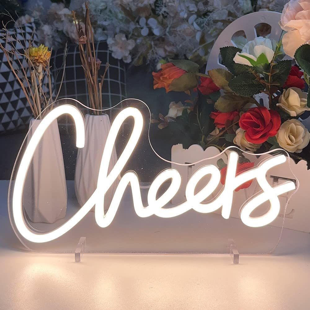 CHEERS Table Neon Logo Night Light LED Party Decoration
