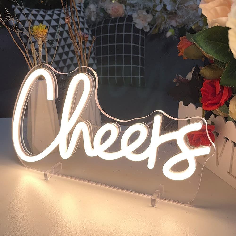 CHEERS Table Neon Logo Night Light LED Party Decoration
