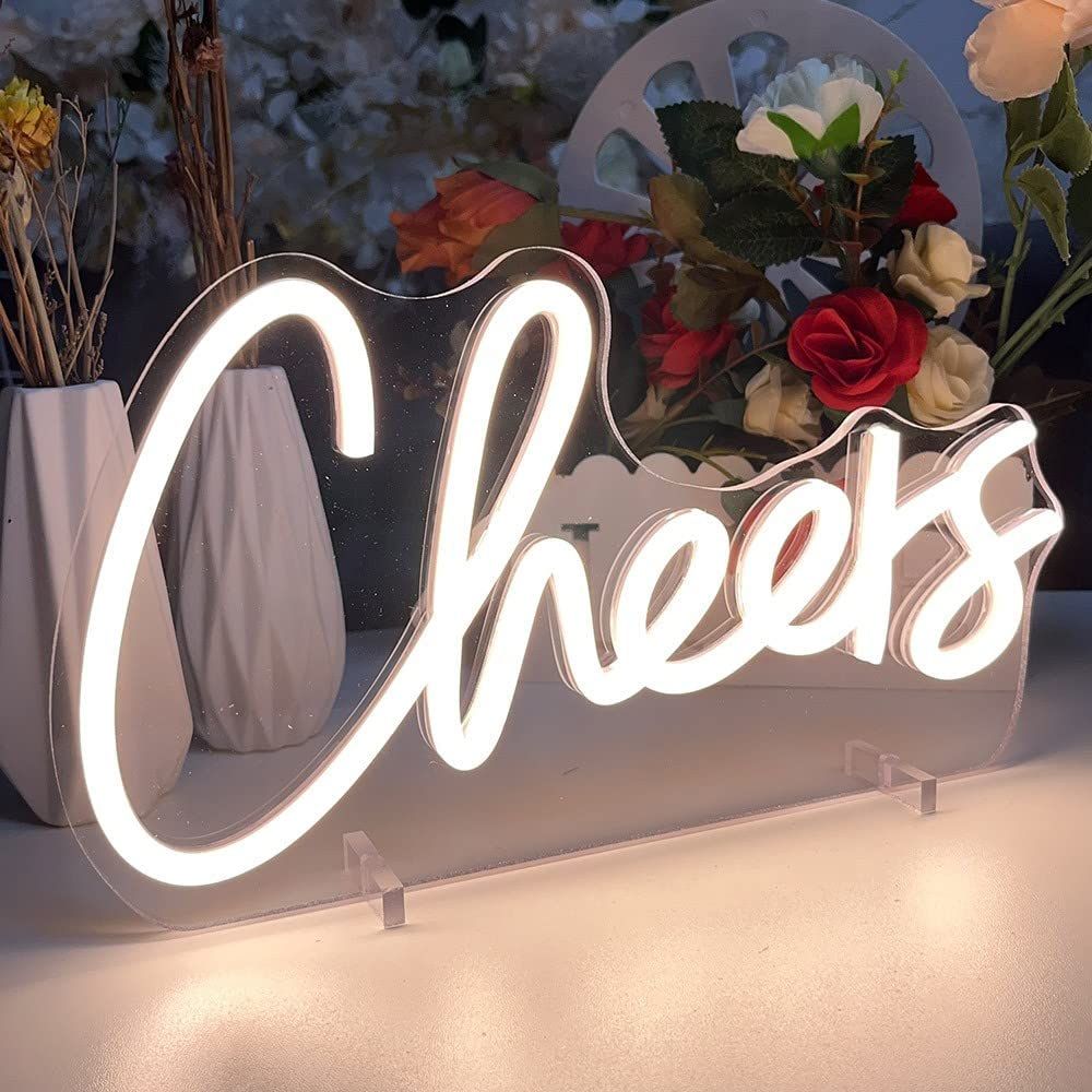 CHEERS Table Neon Logo Night Light LED Party Decoration
