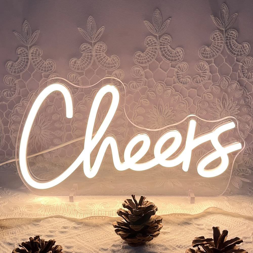 CHEERS Table Neon Logo Night Light LED Party Decoration