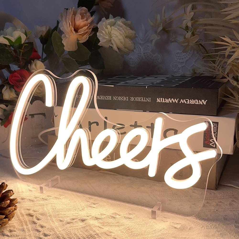 CHEERS Table Neon Logo Night Light LED Party Decoration