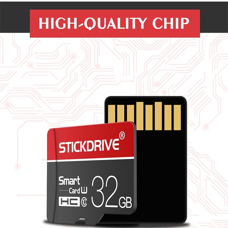 STICKDRIVE 128GB U3 White Line Red And Black TF(Micro SD) Memory Card