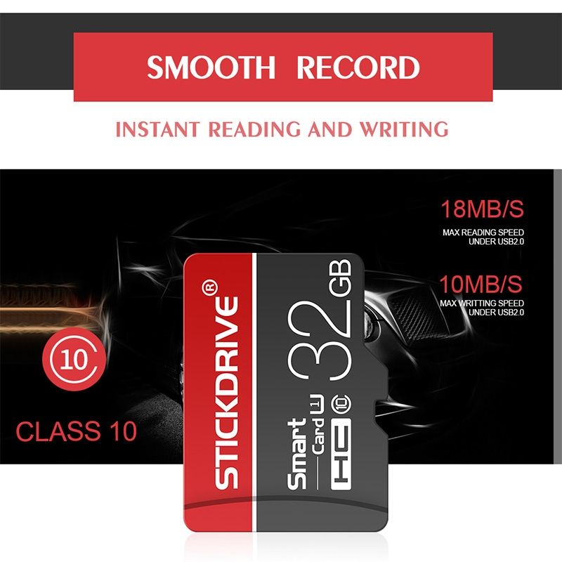 STICKDRIVE 128GB U3 White Line Red And Black TF(Micro SD) Memory Card
