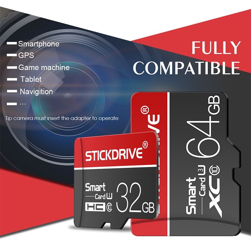 STICKDRIVE 128GB U3 White Line Red And Black TF(Micro SD) Memory Card