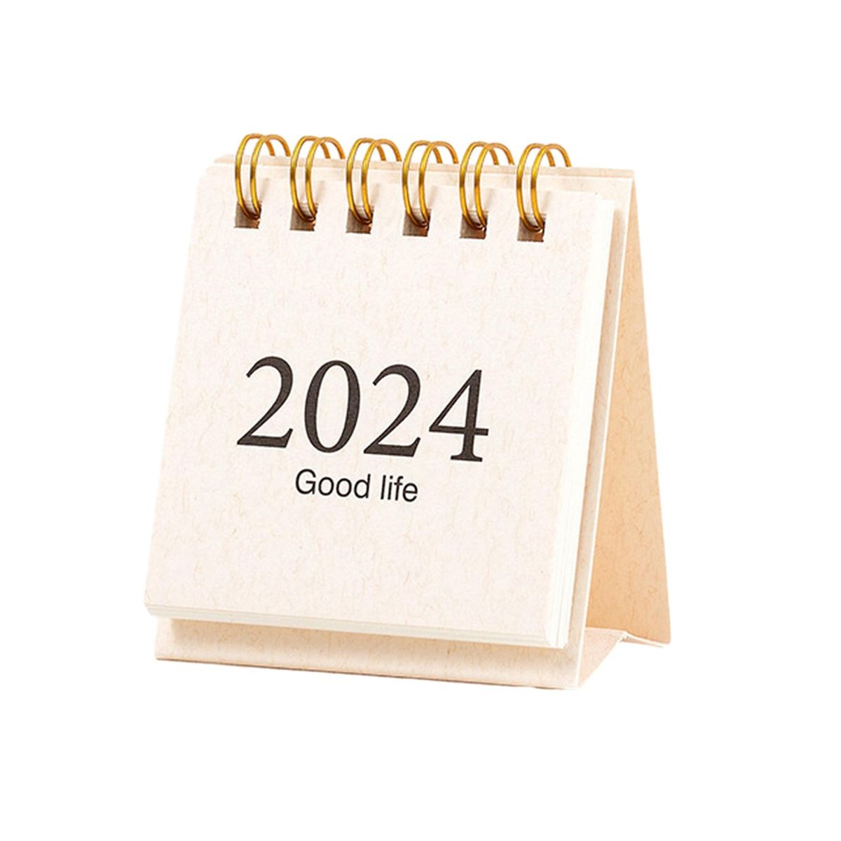 Office Desk Calendar 2024 Mini Desk Calendar Simple Style for Event Light Beige