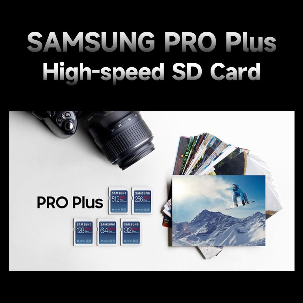 SAMSUNG 512GB PRO Plus High-speed SD Card U3 V30 Speed Level up to 160MB/s Read Speed for Digital Camera Motion Camera Laptop