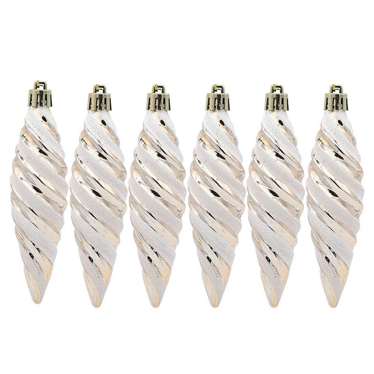 6PcsBox Hanging Pendant Merry Christmas Tree Hanging Decor Champaign Gold