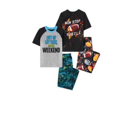 Boys Non Stop Weekend Snug Fit Cotton Pyjamas Sleepwear- 2 In 1 Pack