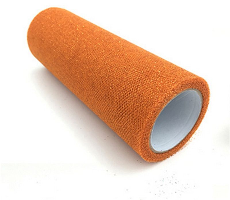 9.2m Glitter Organza Tulle Roll Spool Fabric Ribbon DIY Tutu Skirt Gift Craft Baby Shower Wedding Party Decoration Gold Silver Orange