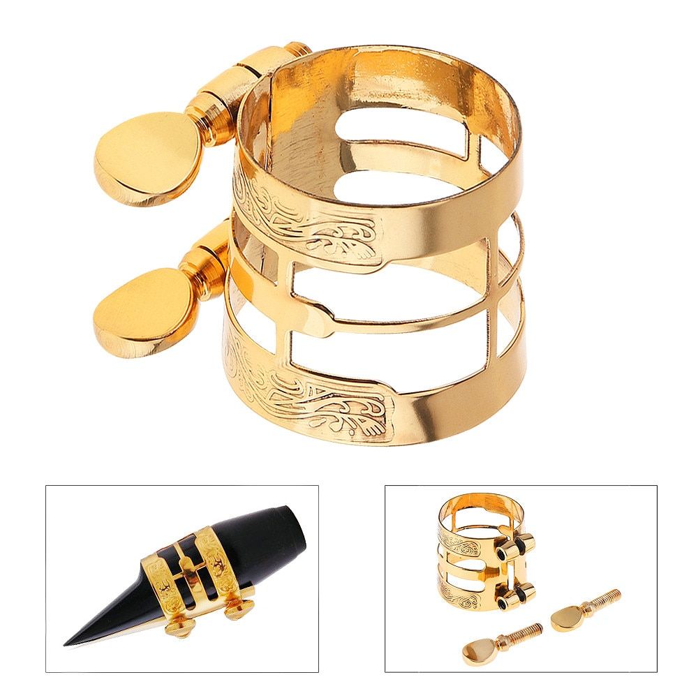 Carved Metal Ligature Alto Sax Clarinet Mouthpiece Ligature For Alto Saxophone Mouth Pieces