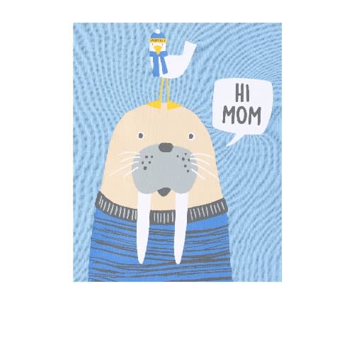 Boys Hi Mom Snug Fit Cotton Long Sleeve Pyjamas Sleepwear- Blue