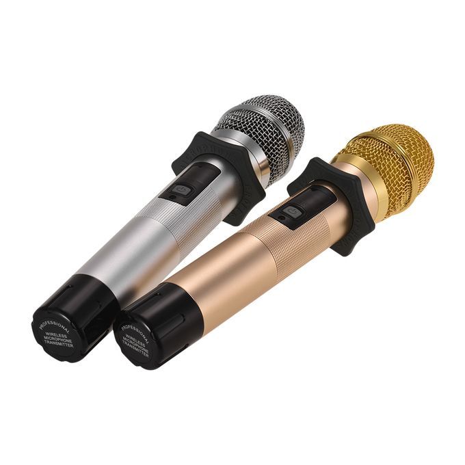 Wireless Handheld Microphone System With 2 Cordless Mics