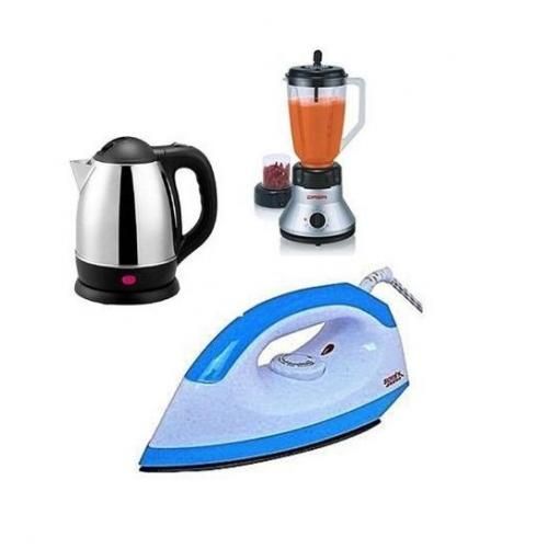 Quality Kitchen Super Bundle ,Iron+ Electric Jug+ Blender