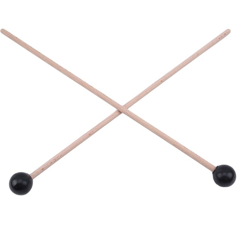 1 Pair Wooden Percussion Sticks Professional Percussion Instruments Xylophone Marimba Mallets Maple Wooden Handle Rubber Mallets