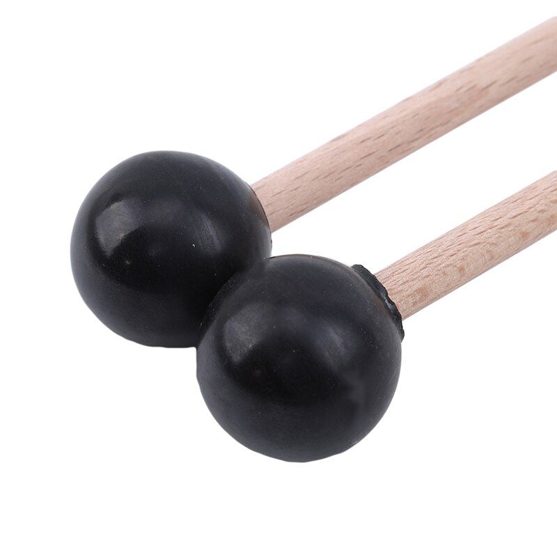 1 Pair Wooden Percussion Sticks Professional Percussion Instruments Xylophone Marimba Mallets Maple Wooden Handle Rubber Mallets