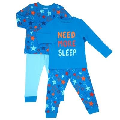Boys Blue Star Pyjamas- Pack Of 2