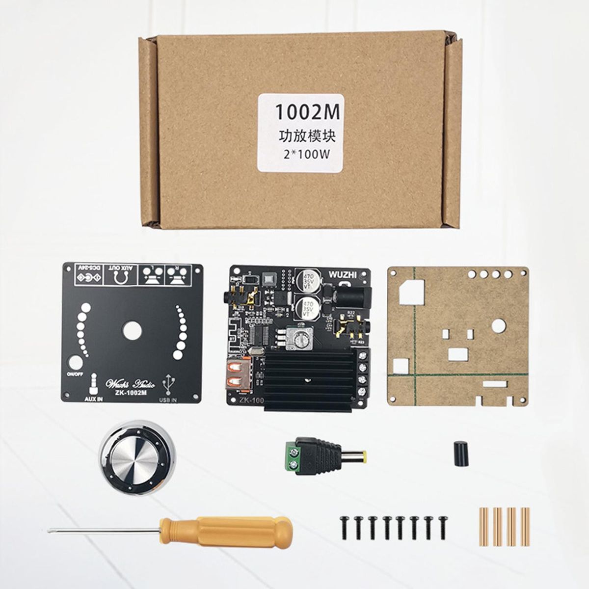 Zk-1002M Power Audio Amplifier Board 100W+100W Dual Channel Bluetooth