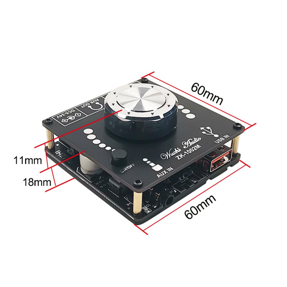 Zk-1002M Power Audio Amplifier Board 100W+100W Dual Channel Bluetooth