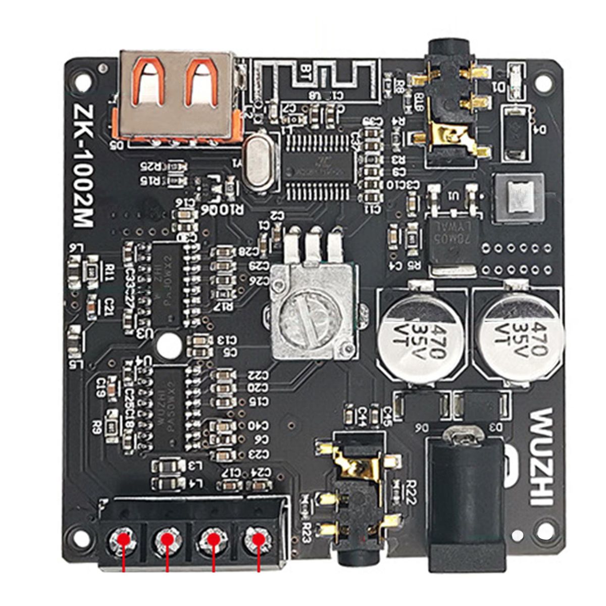 Zk-1002M Power Audio Amplifier Board 100W+100W Dual Channel Bluetooth