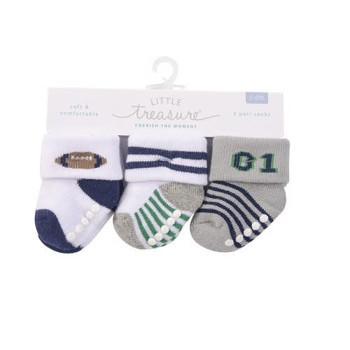 Baby Boy 3 Pairs Foldover Socks