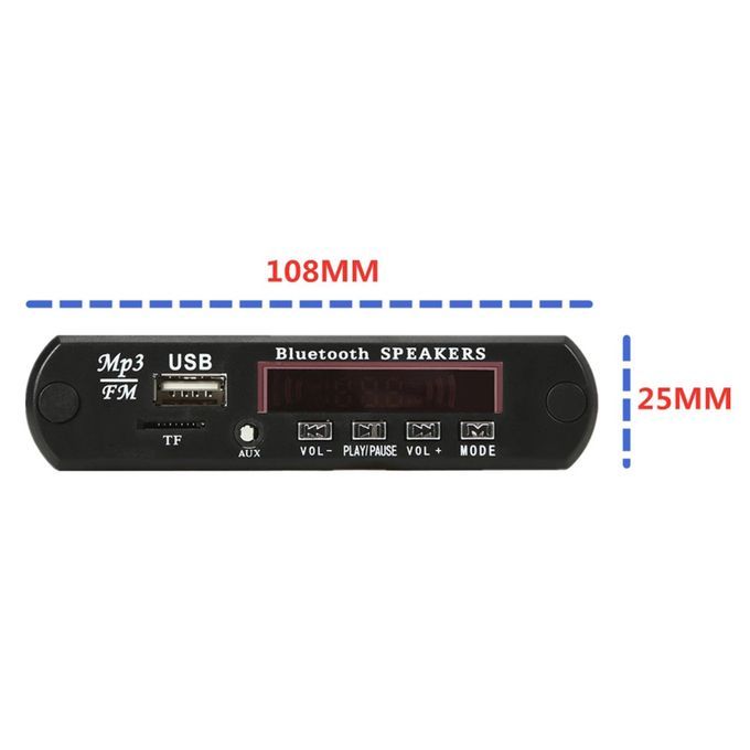 Car MP3 Decoder Board FM Radio Bluetooth 5.0 Speaker Module Support
