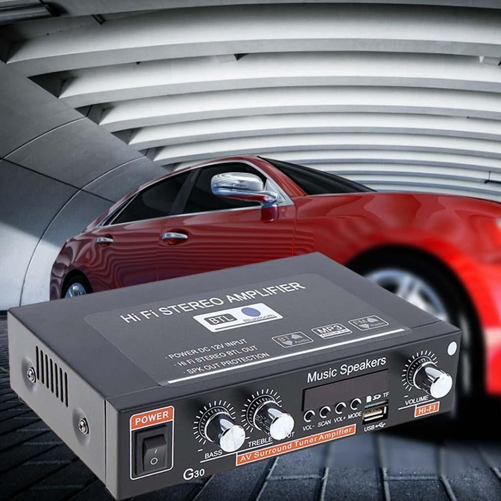 Mini Bluetooth Power Amplifier FM Radio Digital Hi-Fi For Car Home
