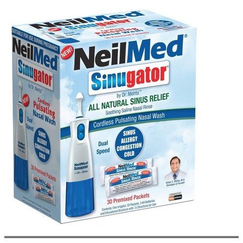 Sinugator Cordless Pulsating Nasal Wash Kit With One Irrigator, 30 Pre Mixed Packets