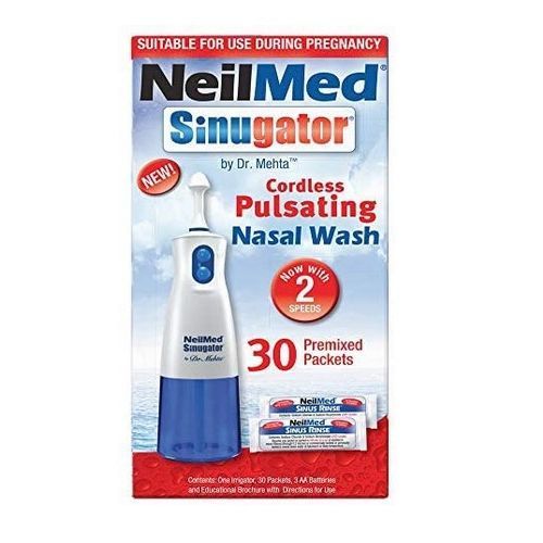 Sinugator Cordless Pulsating Nasal Wash Kit With One Irrigator, 30 Pre Mixed Packets