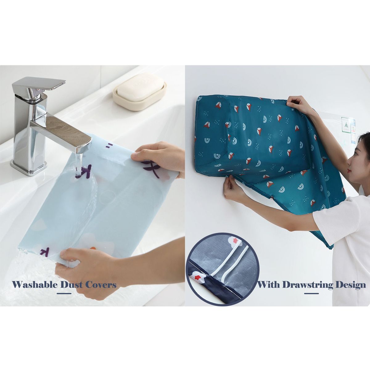 Indoor Air Conditioner Cover With Drawstring Waterproof