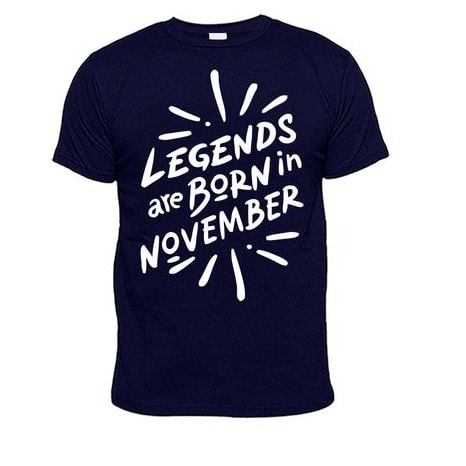 Chrysolite Designs Legends Are Born In November Premium Class T- Shirt - Navy-blue