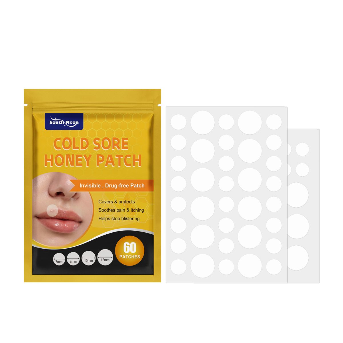 60Pcs Cold Sore Honey Patch Soothe Itching Pain Burning