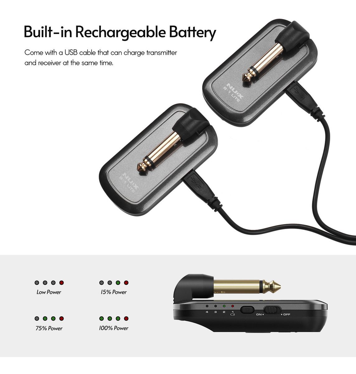 Nux B-1lite Guitar Wireless Transmitter & Receiver System