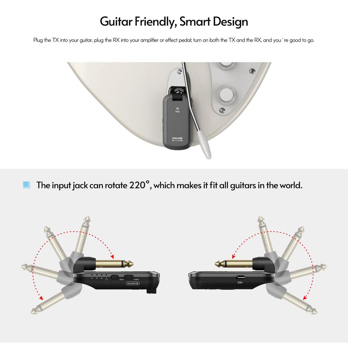 Nux B-1lite Guitar Wireless Transmitter & Receiver System