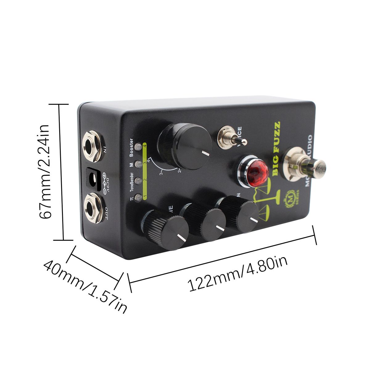 MOSKYAudio FUZZ Guitar Effect Pedal 4 Mode Switch &