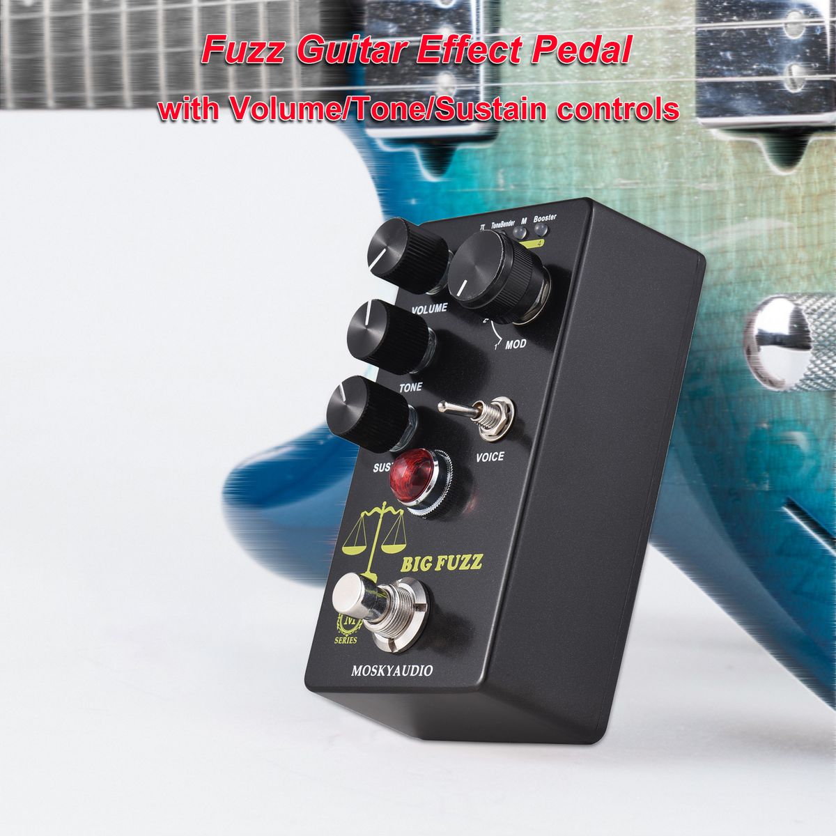 MOSKYAudio FUZZ Guitar Effect Pedal 4 Mode Switch &