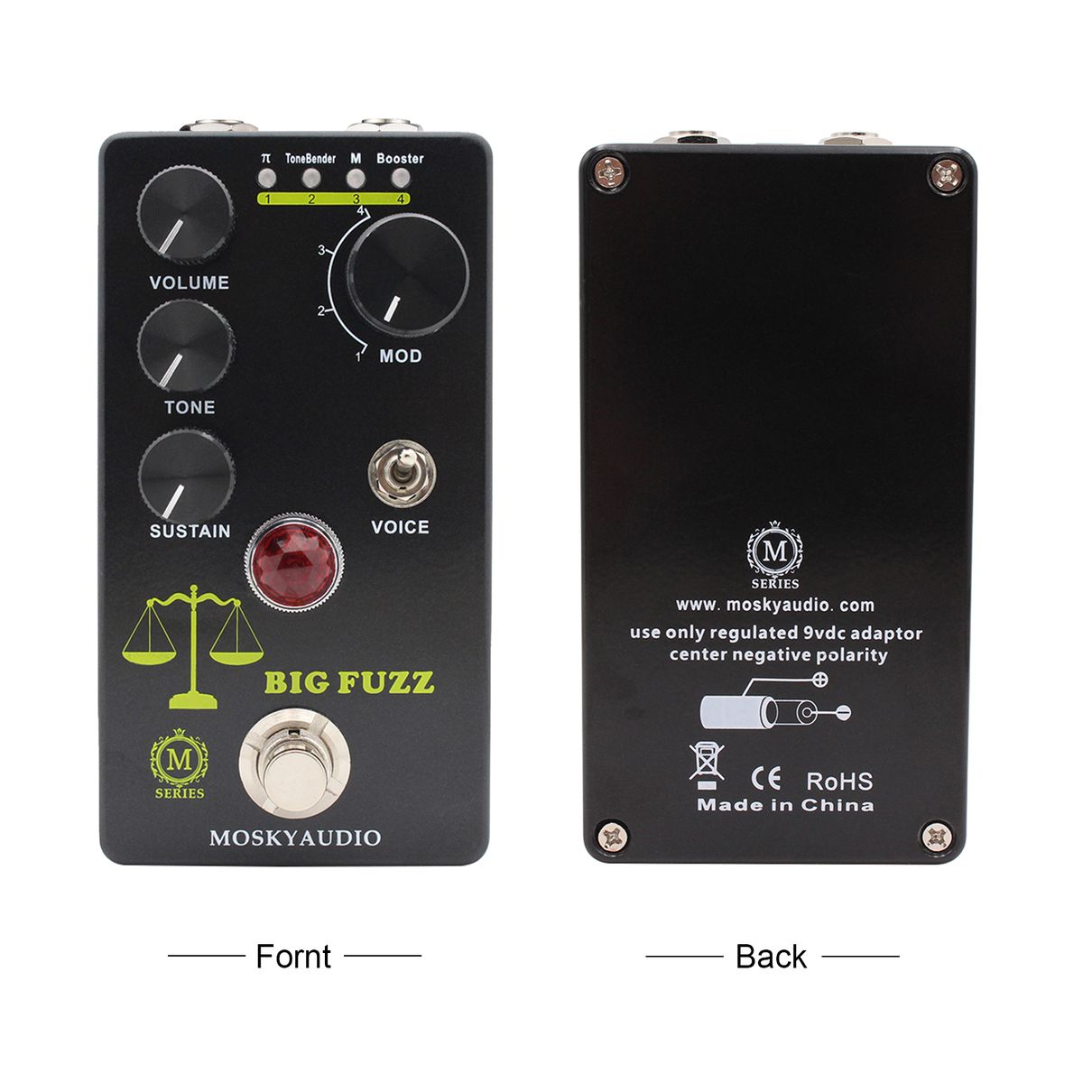 MOSKYAudio FUZZ Guitar Effect Pedal 4 Mode Switch &
