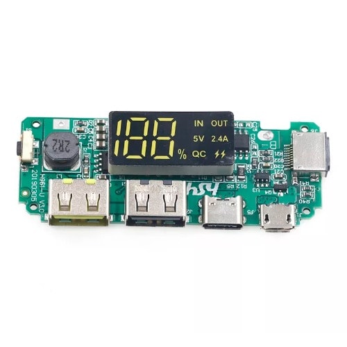 5V 2.4A Dual USB 18650 Battery Charger Power Bank Module With Digital LED