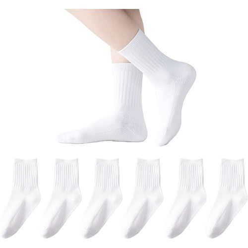 Set Of 6 Boys And Girls Socks - White