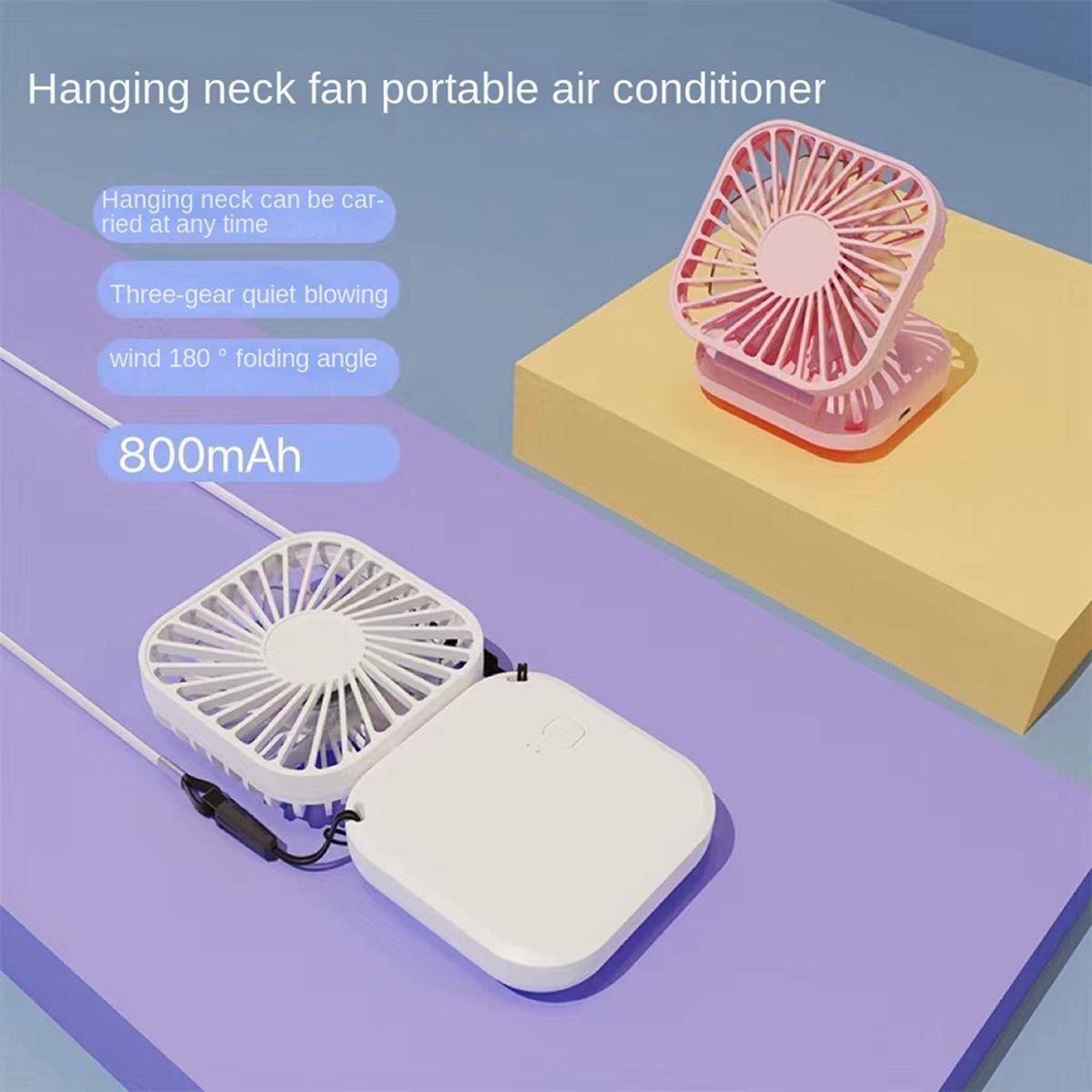 Portable Fan USB Hanging Neck Fan Rechargeable Handheld Fan(