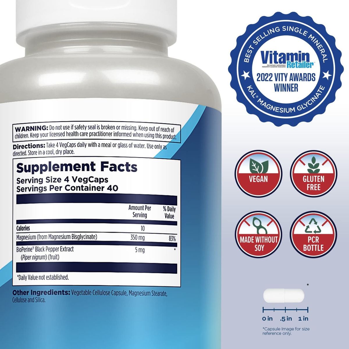 Magnesium Glycinate 350mg,160 Softgels