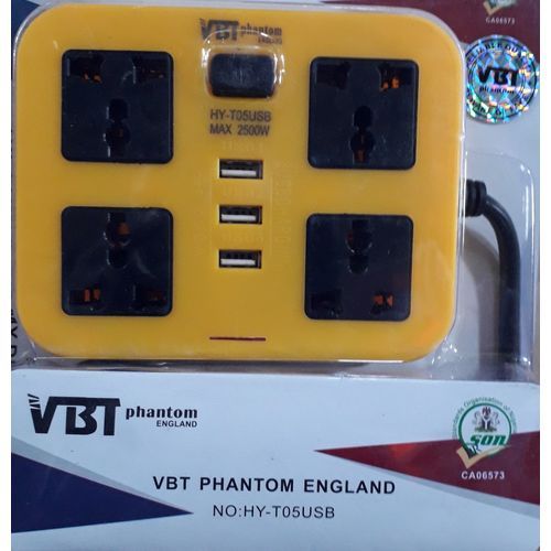 4 WAY EXTENSION SOCKET WITH 3 USB PORT.