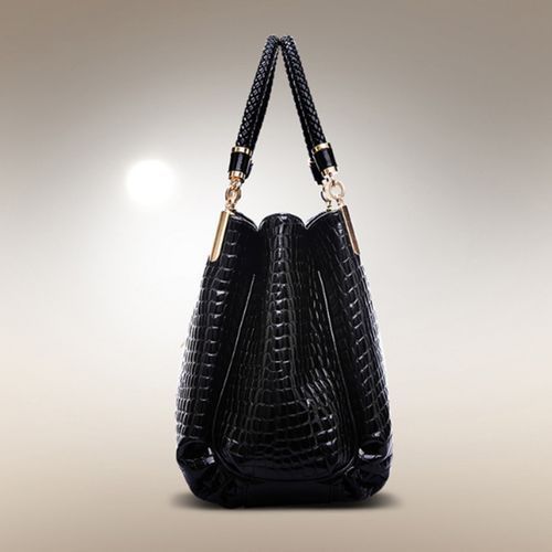 Ladies Fashion Crocodile Pattern Patent Leather Handbag